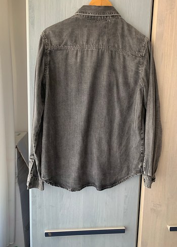 mavi jeans gömlek - Görsel 6