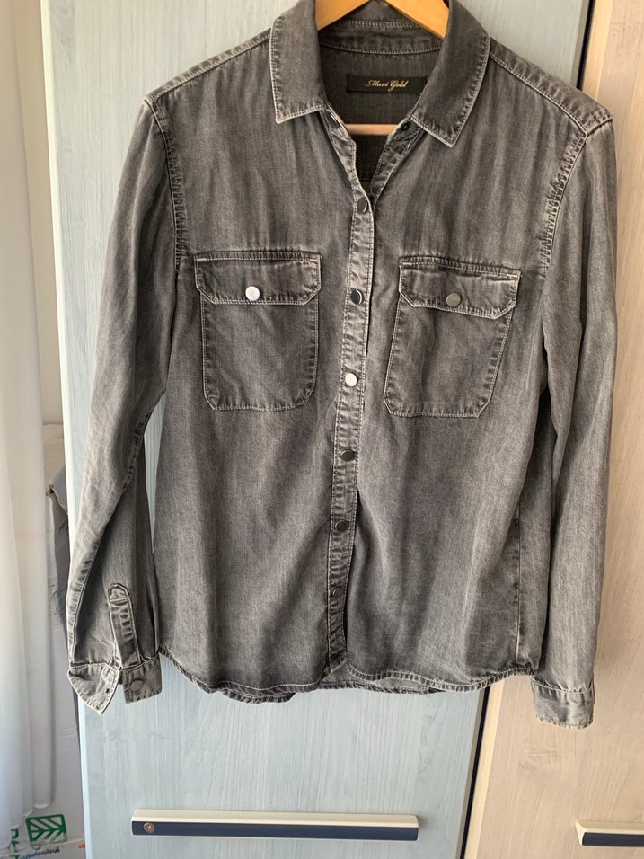 mavi jeans gömlek - Görsel 4