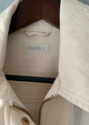 Düğmeli Beyaz Keten Midi Kadın Ceket - Görsel 7