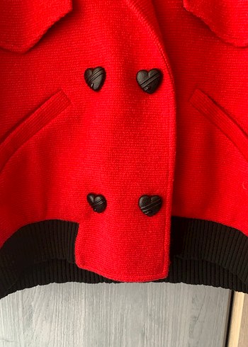Kırmızı Düğmeli Mini Kadın Ceket - Görsel 9