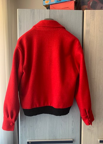 Kırmızı Düğmeli Mini Kadın Ceket - Görsel 7