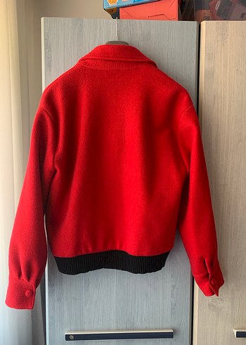 Kırmızı Düğmeli Mini Kadın Ceket - Görsel 10