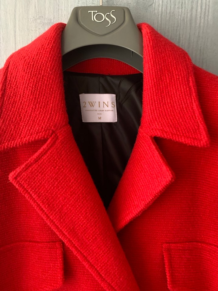 Kırmızı Düğmeli Mini Kadın Ceket - Görsel 4