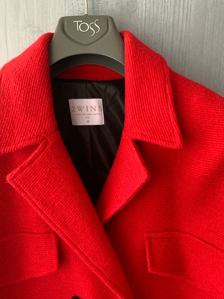 Kırmızı Düğmeli Mini Kadın Ceket - Görsel 5