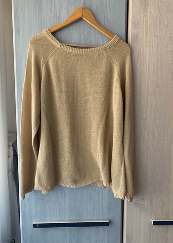 Bej Kadın Örgü Uzun Kollu Kazak - Görsel 10