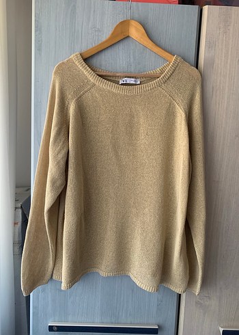 Bej Kadın Örgü Uzun Kollu Kazak - Görsel 8