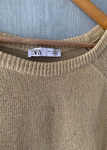 Bej Kadın Örgü Uzun Kollu Kazak - Görsel 4