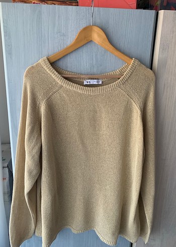 Bej Kadın Örgü Uzun Kollu Kazak - Görsel 9