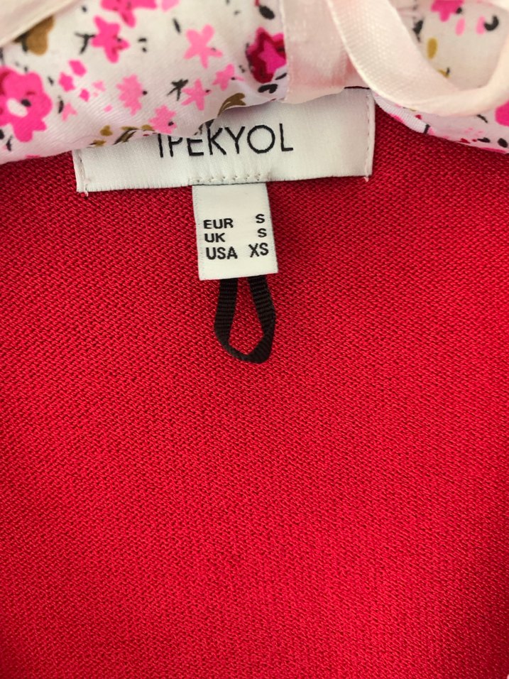 Kırmızı V Yaka Kadın Triko Kazak - Görsel 3