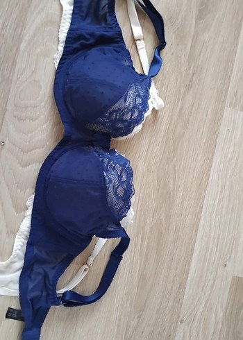 H&M Lacivert Dantel Detaylı Bohem Sütyen