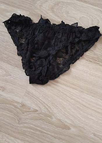 40 Beden Siyah Dantel Mini Kadın İç Çamaşırı