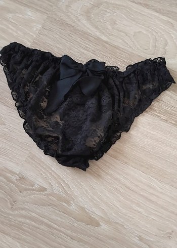 40 Beden siyah Renk Siyah Dantel Mini Kadın İç Çamaşırı