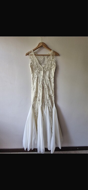 Özel dikim Fransız danteli  gelinlik - Görsel 7