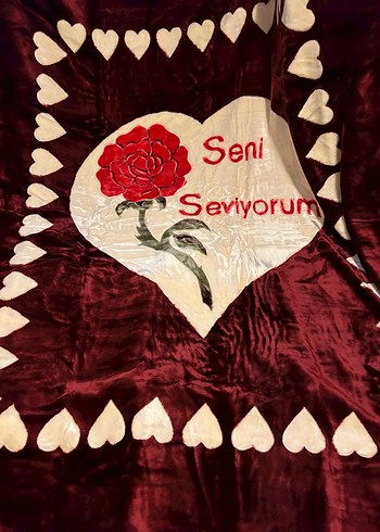 Çift kişilik ipek,bordo Nakışlı 