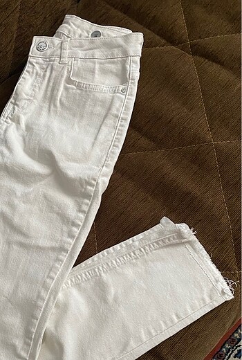 28 Beden beyaz Renk Koton Beyaz Jean Pantolon