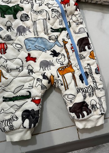 Renkli Baskılı Kürklü Bebek Tulumu - Görsel 5