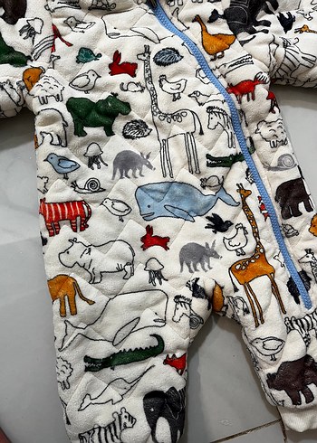 Renkli Baskılı Kürklü Bebek Tulumu - Görsel 6