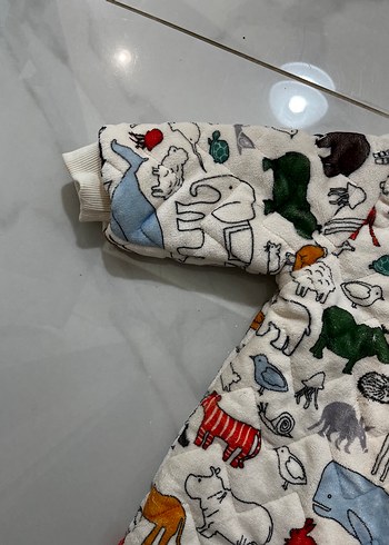 Renkli Baskılı Kürklü Bebek Tulumu - Görsel 4