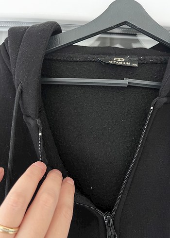 Siyah Fermuarlı Sweatshirt - Görsel 3