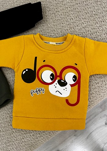 Uzun Kollu, Baskılı, Örme Bebek Erkek Sweatshirt - Görsel 2