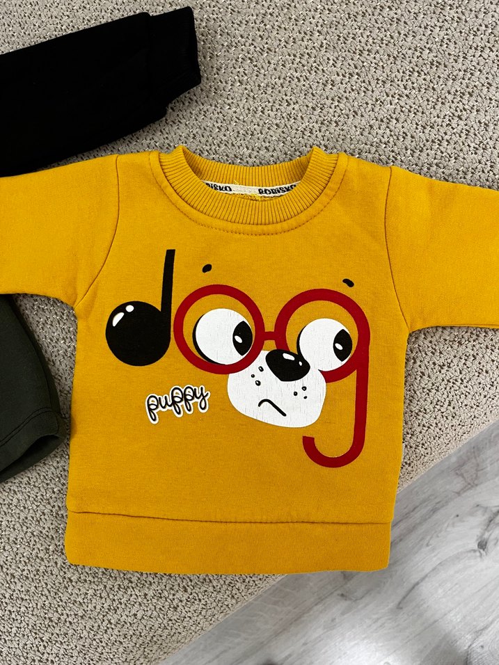 Uzun Kollu, Baskılı, Örme Bebek Erkek Sweatshirt - Görsel 2