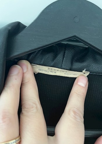 Düğmeli Siyah Deri Kadın Ceket - Görsel 10