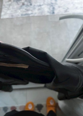 Düğmeli Siyah Deri Kadın Ceket - Görsel 11