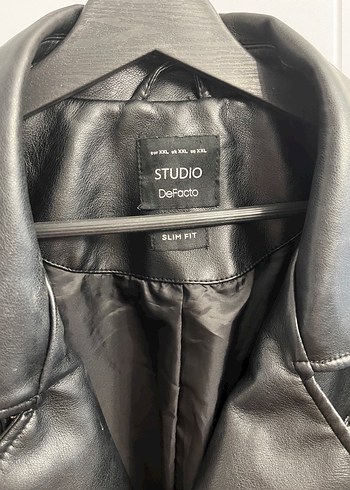 Siyah Deri Biker Ceket - Görsel 10