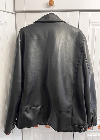 Siyah Deri Biker Ceket - Görsel 5