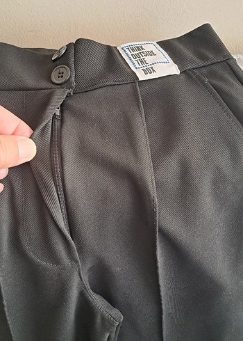 38 Beden Gri Pilili Kadın Kumaş Pantolon