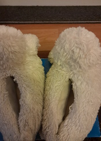 Beyaz Kürklü Kız Çocuk Ev Terliği - Görsel 5