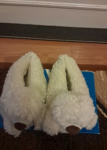 Beyaz Kürklü Kız Çocuk Ev Terliği - Görsel 2