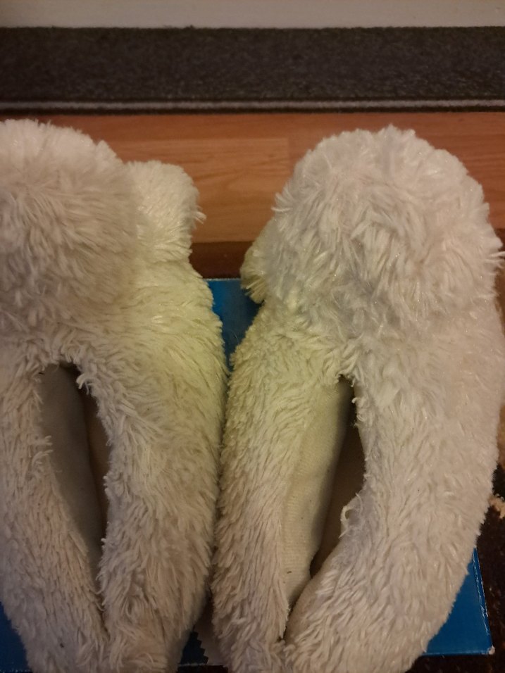 Beyaz Kürklü Kız Çocuk Ev Terliği - Görsel 5