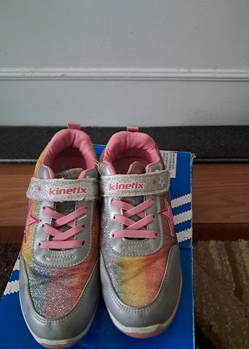 Kız Çocuk Gri Çok Renkli Bağcıklı Spor Ayakkabı - Görsel 2