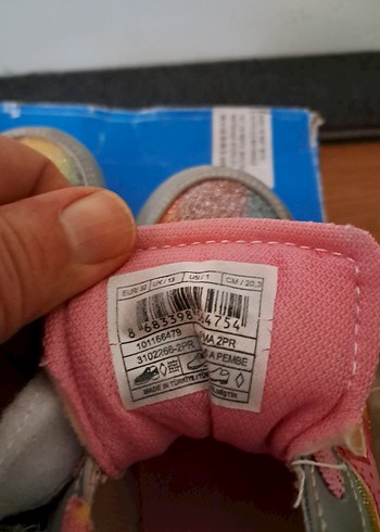 Kız Çocuk Gri Çok Renkli Bağcıklı Spor Ayakkabı - Görsel 7