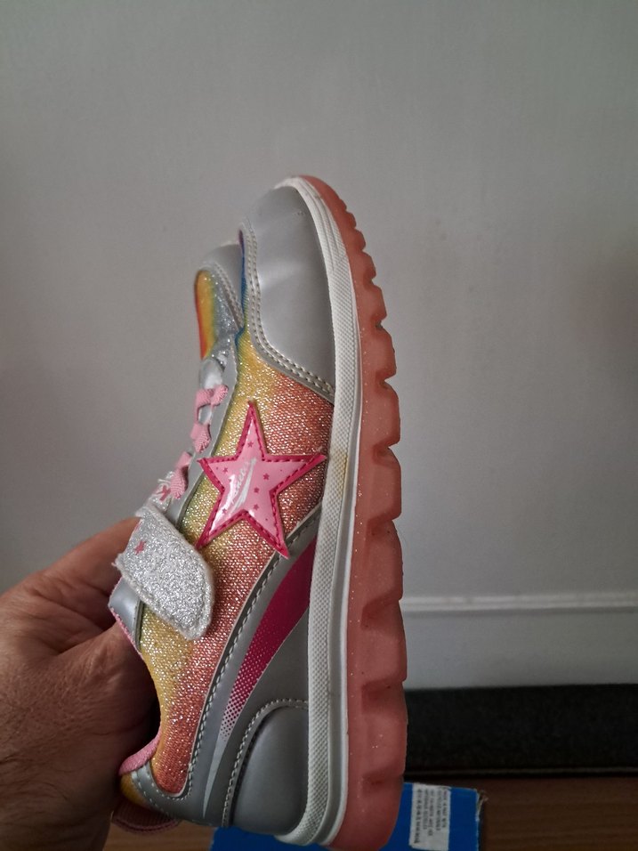 Kız Çocuk Gri Çok Renkli Bağcıklı Spor Ayakkabı - Görsel 5