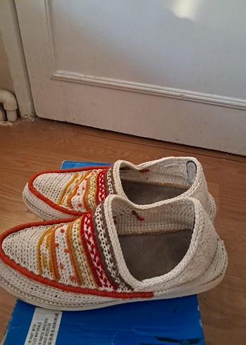 Nakışlı Çok Renkli Örgü Dolgu Topuklu Espadril - Görsel 6