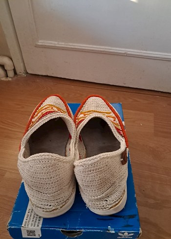 Nakışlı Çok Renkli Örgü Dolgu Topuklu Espadril - Görsel 5