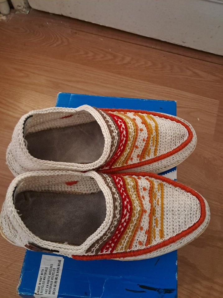 Nakışlı Çok Renkli Örgü Dolgu Topuklu Espadril - Görsel 4