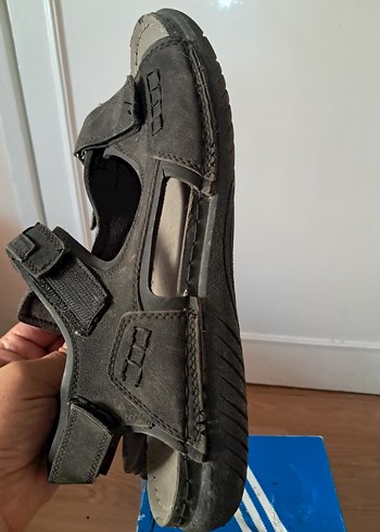 Gri Erkek Outdoor Sandaletler Tokalı - Görsel 5