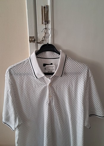 Gri Noktalı Beyaz Erkek Polo Tişört - Görsel 2