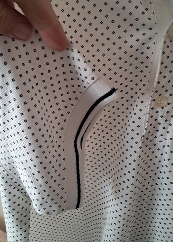 Gri Noktalı Beyaz Erkek Polo Tişört - Görsel 3