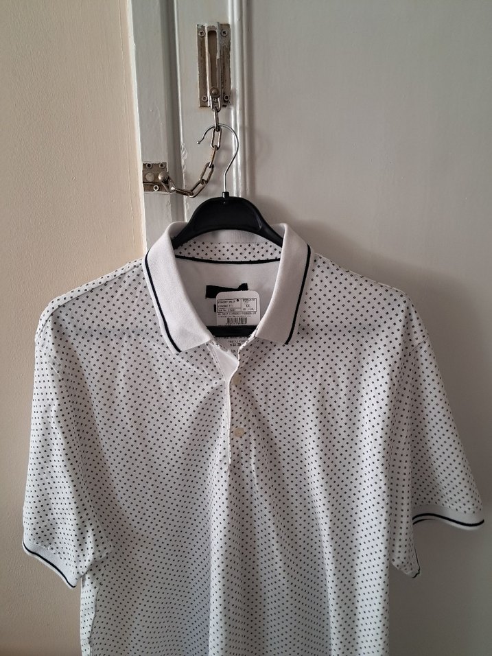 Gri Noktalı Beyaz Erkek Polo Tişört - Görsel 2