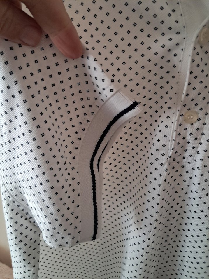 Gri Noktalı Beyaz Erkek Polo Tişört - Görsel 3