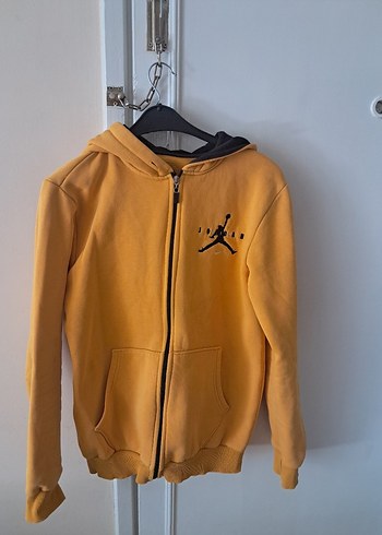 Erkek Sarı Fermuarlı Sweatshirt
