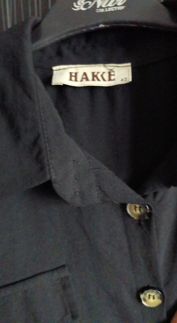 Düğmeli Siyah Mini Kadın Gömlek - Görsel 3