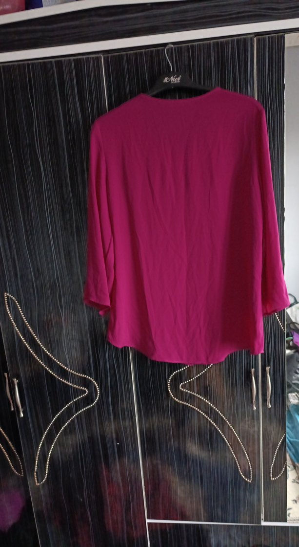 Pembe Düğmeli Uzun Kollu Kadın Gömlek - Görsel 2