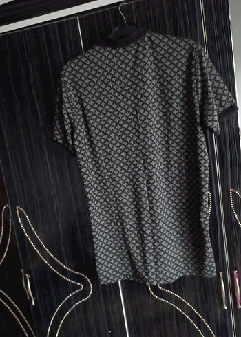 erkek Gri Desenli Kısa Kollu Polo Tişört - Görsel 2