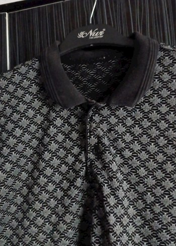 erkek Gri Desenli Kısa Kollu Polo Tişört - Görsel 3