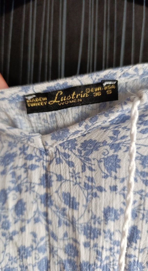 Bohem yarım  Kollu V Yaka Mini Bluz - Görsel 3